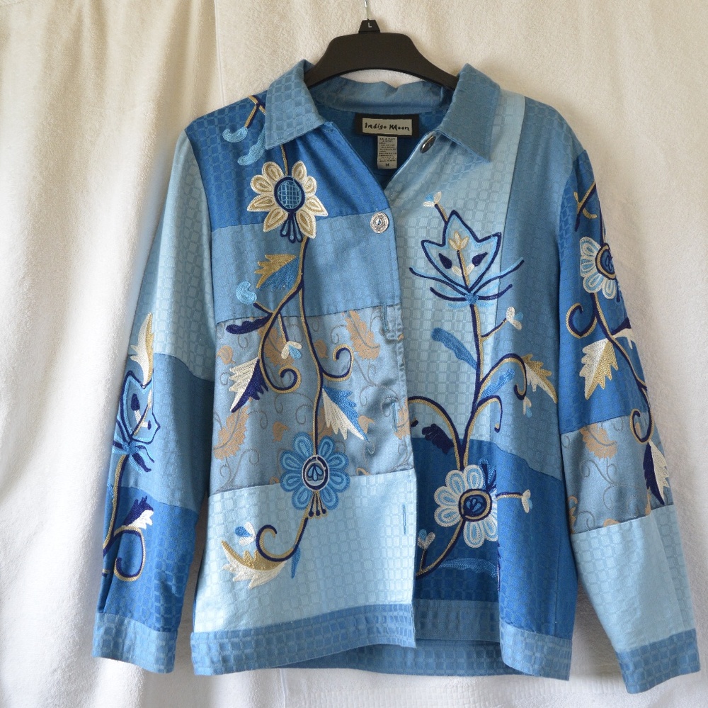 Indigo Moon blue patchwork blazer